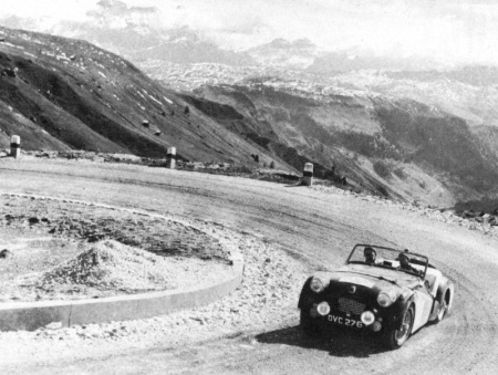 Richardson with co-driver Heathcote on the 1954 Alpine